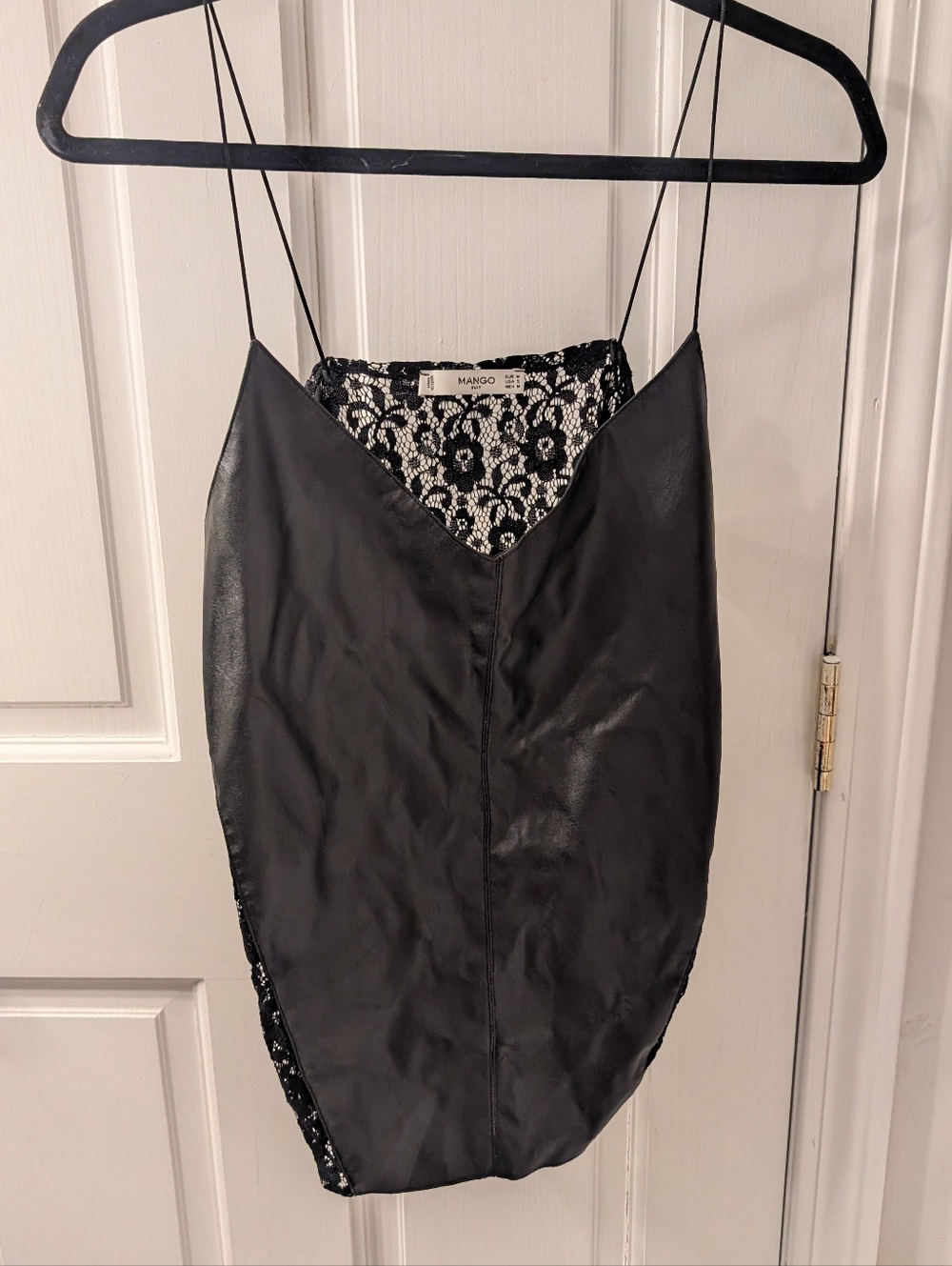 Mango Black Lace-Back Tank Top